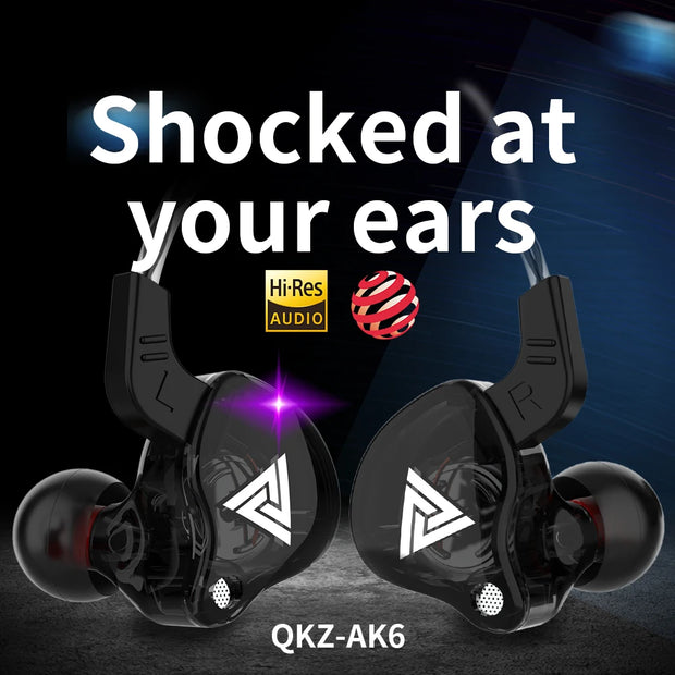 QKZ AK6 Wired Copper Driver Earbuds HiFi Bass
