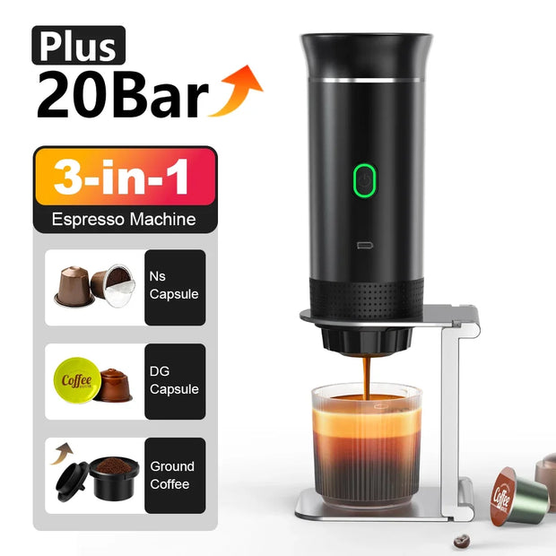 Portable Wireless Espresso Coffee Maker 3-in-1