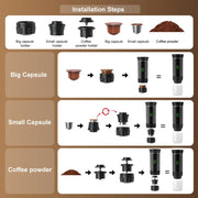 Portable Wireless Espresso Coffee Maker 3-in-1
