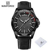 NAVIFORCE Original Fashion Wild Watches for Men Waterproof Leather Man Wristwatch Quartz Calendar Clock Relogios Masculino 8023