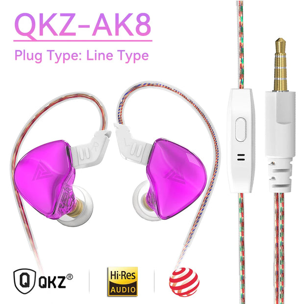 QKZ AK6 Wired Copper Driver Earbuds HiFi Bass