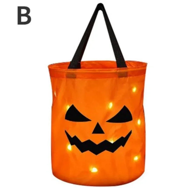 LED Halloween Pumpkin Trick or Treat Bucket