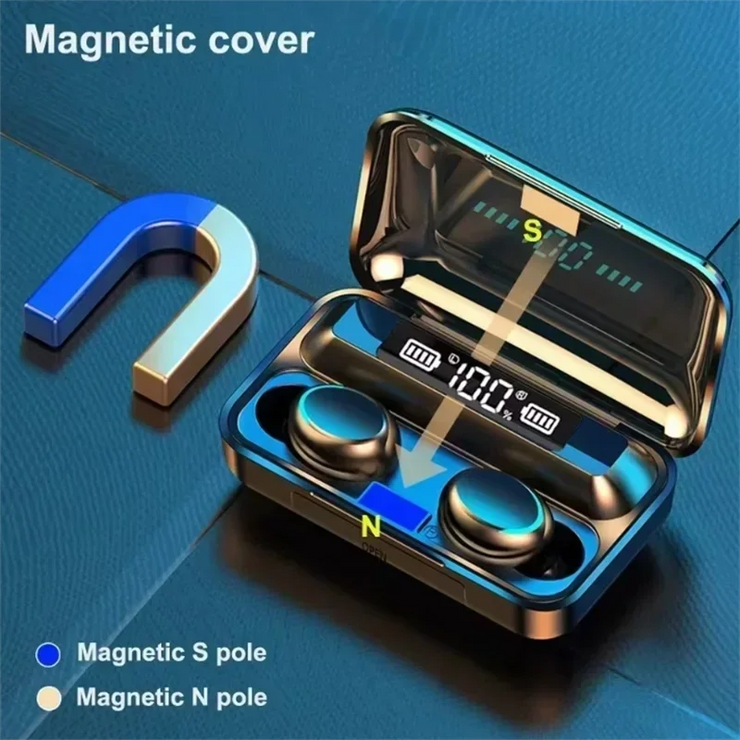 New F9 Bluetooth Earbuds 9D Stereo Waterproof