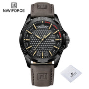 NAVIFORCE Original Fashion Wild Watches for Men Waterproof Leather Man Wristwatch Quartz Calendar Clock Relogios Masculino 8023