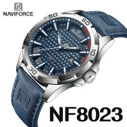 NAVIFORCE Top Brand  Men Casual Sport Military Quartz Calendar Wrist Watch for Man Business Leather Waterproof Male ClockNF8023