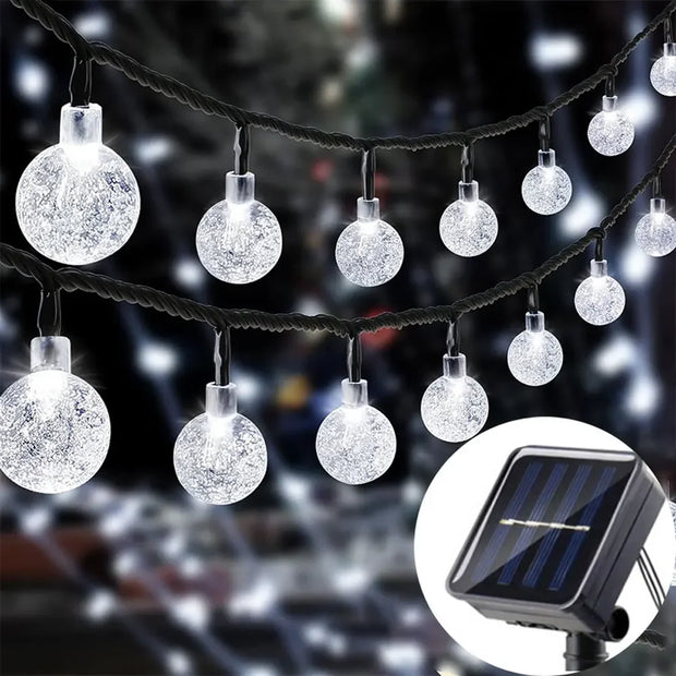 Solar Crystal Globe String Lights Outdoor