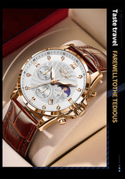 New Mens Watches LIGE Top Brand Luxury Leather Casual Quartz Watch Men's Sport Waterproof Clock Watch Relogios Masculino+Box