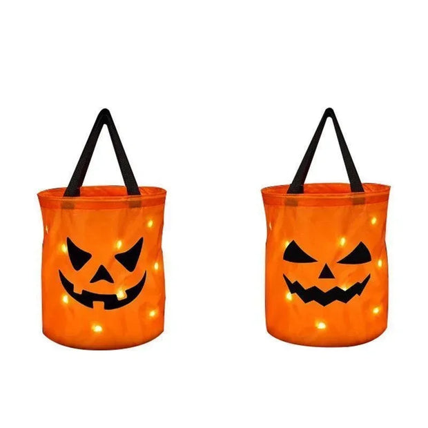 LED Halloween Pumpkin Trick or Treat Bucket