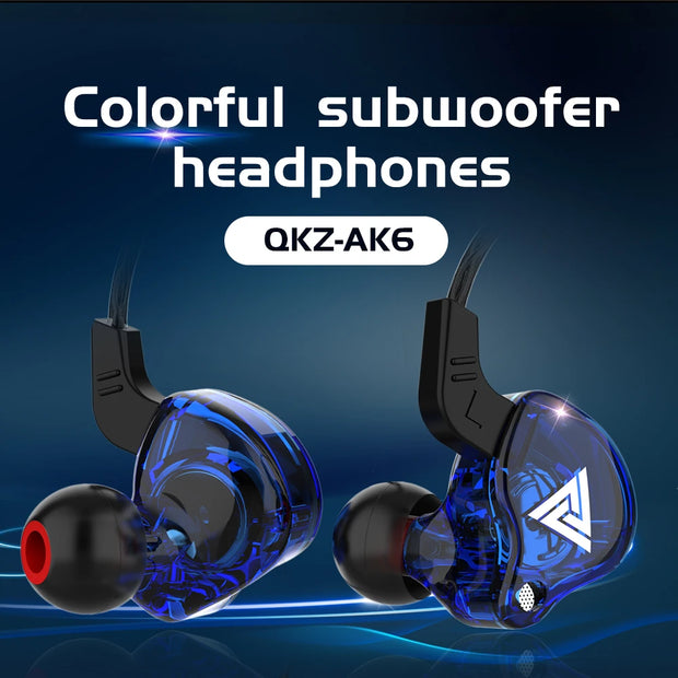 QKZ AK6 Wired Copper Driver Earbuds HiFi Bass