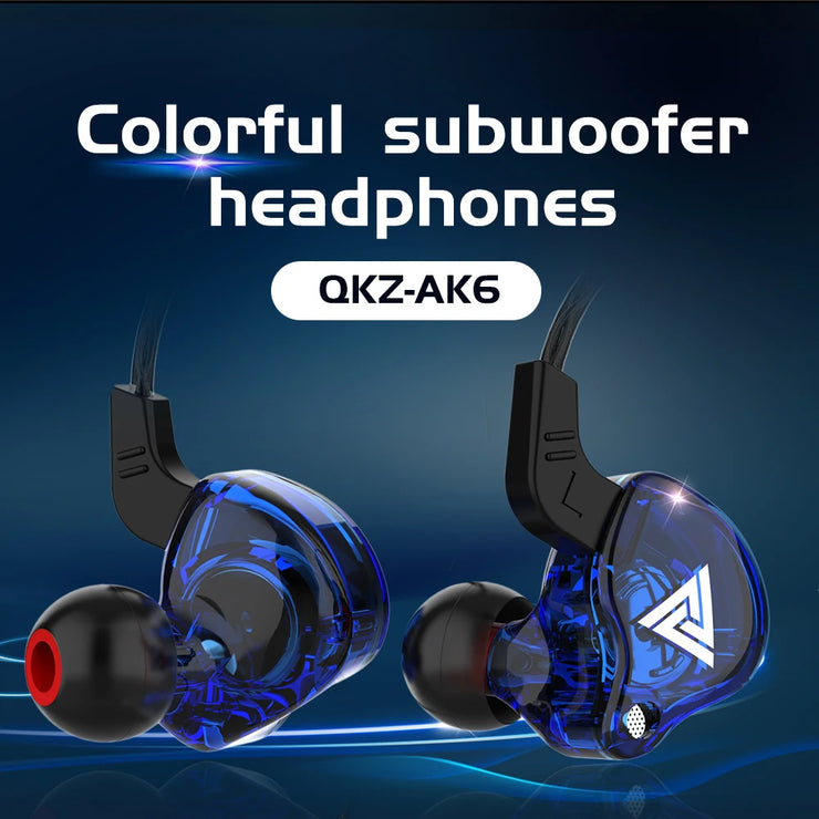 QKZ AK6 Wired Copper Driver Earbuds HiFi Bass
