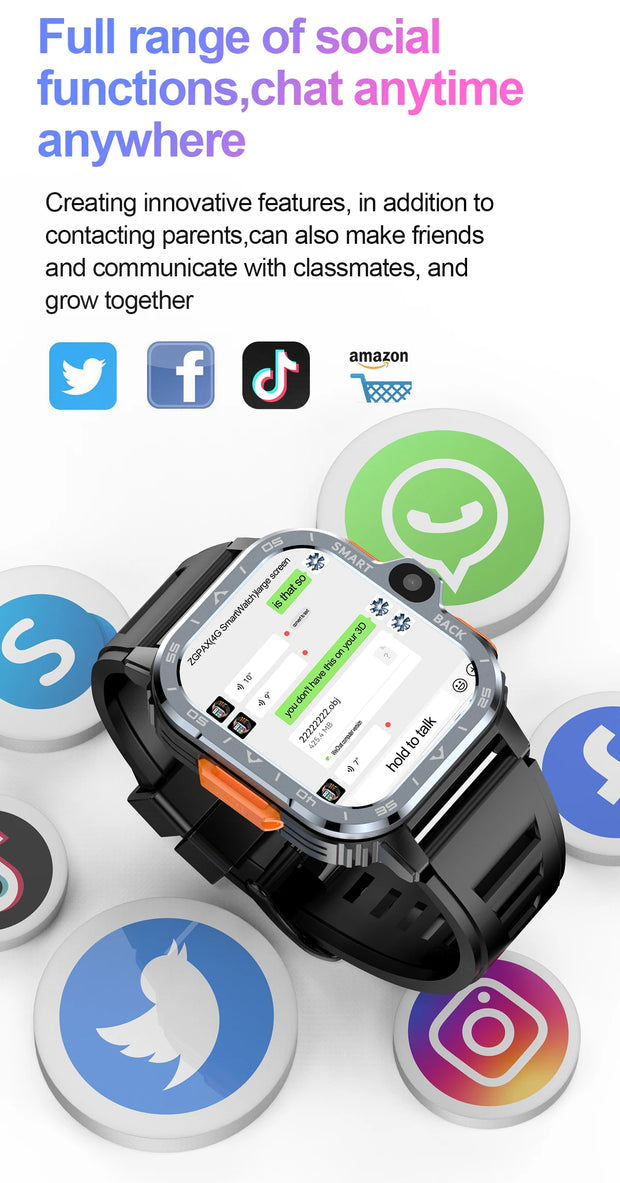 Android Smart Watch with GPS Dual Camera & 4G