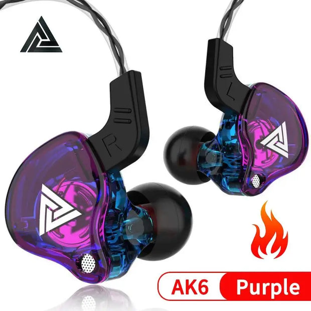 QKZ AK6 Wired Copper Driver Earbuds HiFi Bass