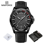 NAVIFORCE Original Fashion Wild Watches for Men Waterproof Leather Man Wristwatch Quartz Calendar Clock Relogios Masculino 8023