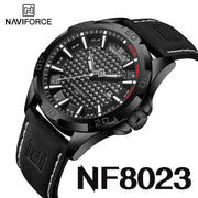 NAVIFORCE Top Brand  Men Casual Sport Military Quartz Calendar Wrist Watch for Man Business Leather Waterproof Male ClockNF8023