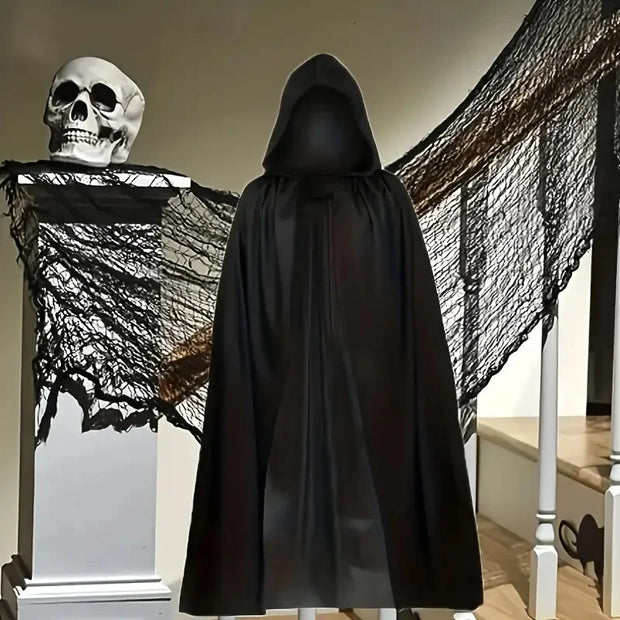 Halloween Hooded Black Witch Cloak