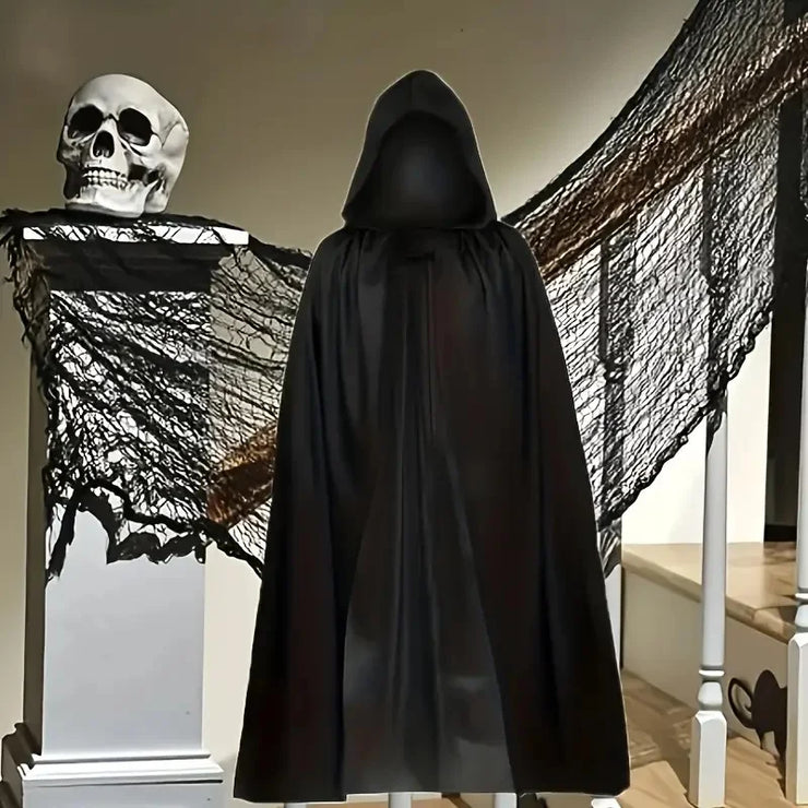 Halloween Hooded Black Witch Cloak