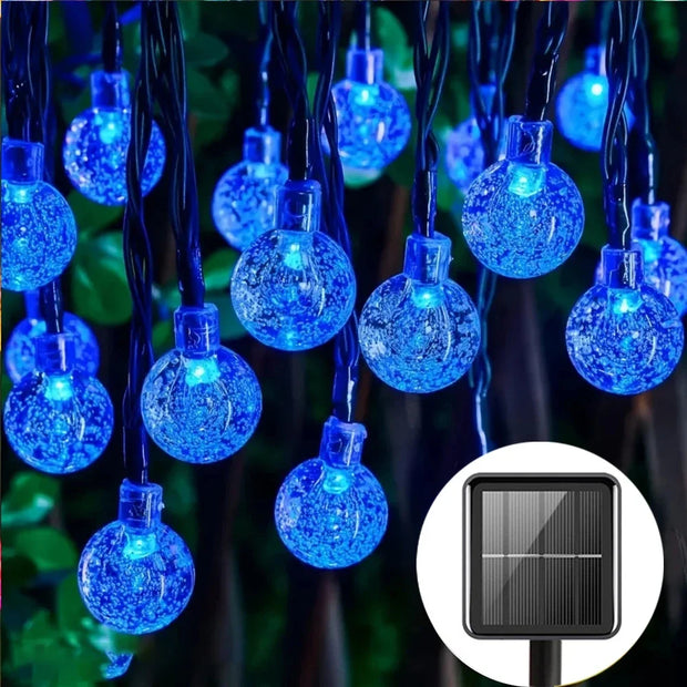 Solar Crystal Globe String Lights Outdoor