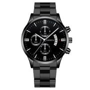 Men’s Luxury Silver Stainless Steel Quartz Watch
