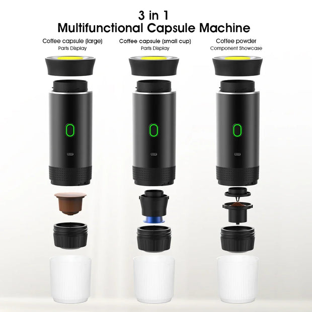 Portable Wireless Espresso Coffee Maker 3-in-1