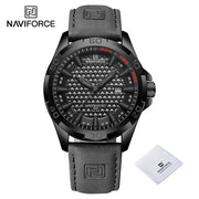 NAVIFORCE Original Fashion Wild Watches for Men Waterproof Leather Man Wristwatch Quartz Calendar Clock Relogios Masculino 8023