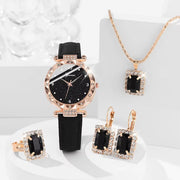 Women’s Luxury Quartz Watch and Bracelet 5pcs Set