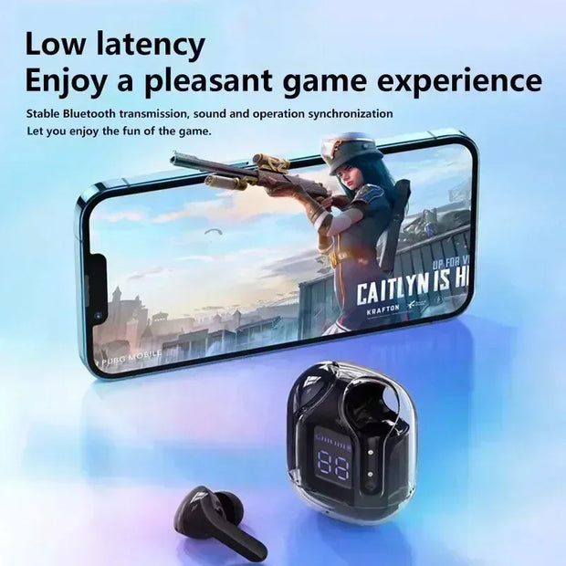 T2 Transparent Bluetooth Earbuds with Digital Display