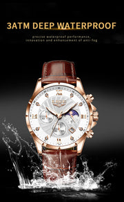 New Mens Watches LIGE Top Brand Luxury Leather Casual Quartz Watch Men's Sport Waterproof Clock Watch Relogios Masculino+Box