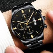 Men’s Business Steel Band Quartz Watch with Calendar