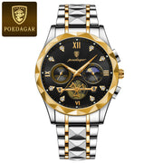 POEDAGAR Luxury Watches For Men Leather Chronograph Man Watch Waterproof Luminous Military Fashion Men's Quartz Wristwatch Reloj