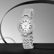 Women’s Silver Quartz Watch Jewelry Gift Set
