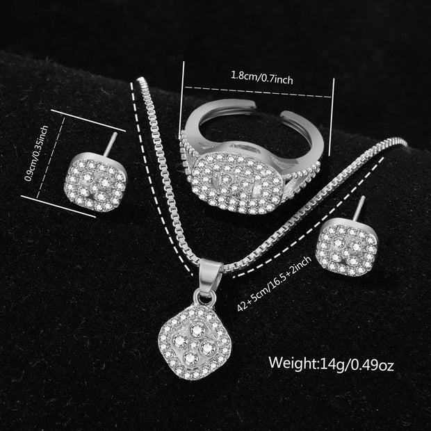 Women’s Silver Quartz Watch Jewelry Gift Set