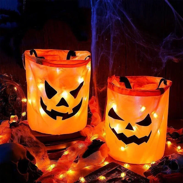 LED Halloween Pumpkin Trick or Treat Bucket