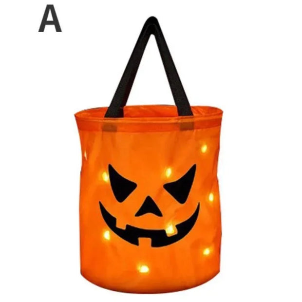 LED Halloween Pumpkin Trick or Treat Bucket