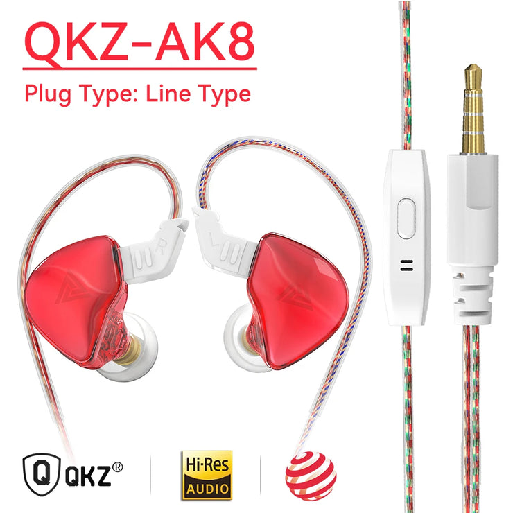 QKZ AK6 Wired Copper Driver Earbuds HiFi Bass
